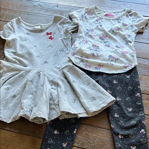 5T Minnie Mouse Two-Piece Outfit Set in Gray, Pink & Black